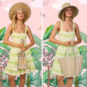 Alemais Jolene Dress Size 10 US 6 Green Floral Tiered Organic Cotton Mini Vacay